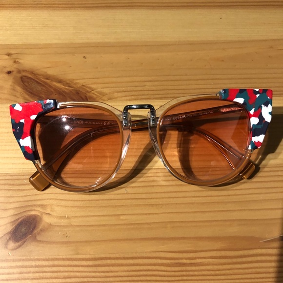 Fendi Accessories - Gorgeous Fendi Red White and Blue Sunglasses